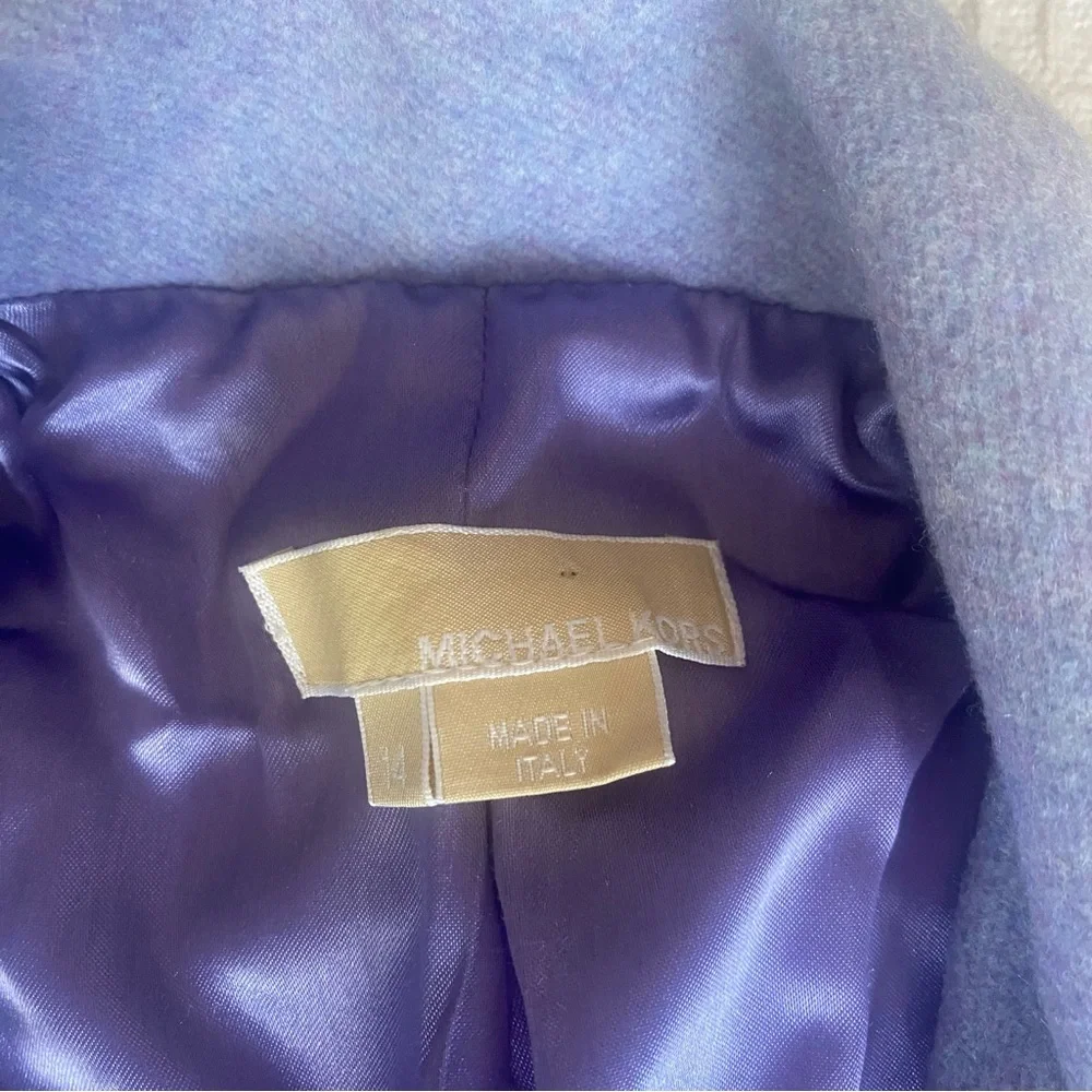 Michael Kors Purple Pea Coat Double-Breasted Italian wool size 14